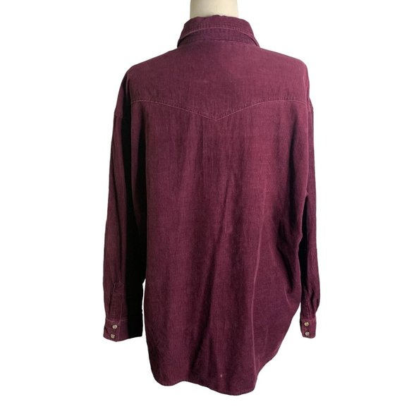 Vintage 90s Looney Tunes Tweety Bird Western Shirt XL Purple Pearl Snap Pockets - Picture 4 of 7